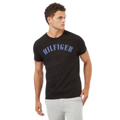 Tommy Hilfiger Black logo print crew neck pyjama t-shirt